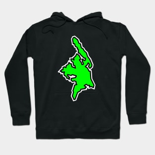 Cortes Island BC Silhouette in a Lime Colour - Clean and Green - Cortes Island Hoodie